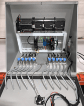 High Precision PLC based – Pneumatic Leak Detection System PLC-based pneumatic control panel with tubing and solenoid valves